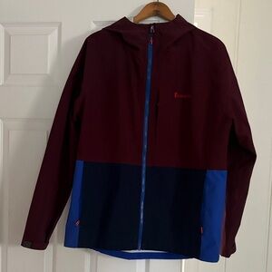 Cotopaxi Burgundy and Blue Rain Jacket